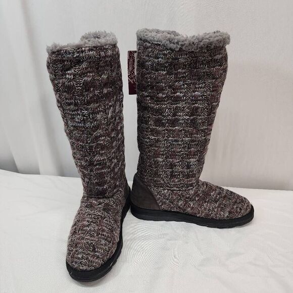 MUK LUKS Women's Size 10 Felicity Boots Purple Winter Comfort Warm Knitted Tall - Picture 2 of 7